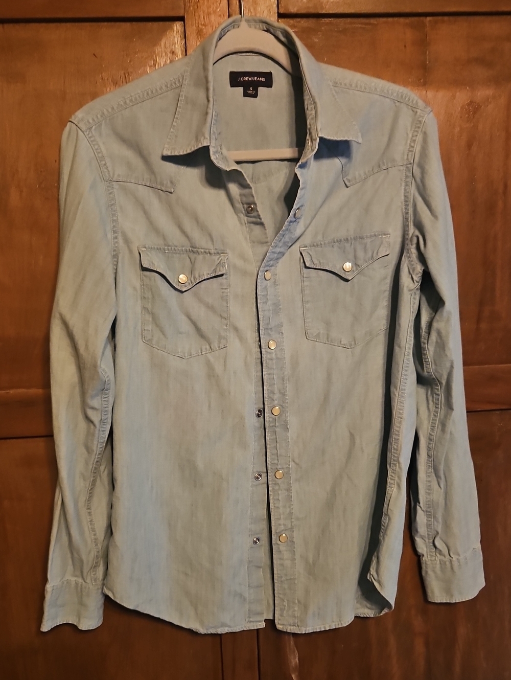 J. Crew Light Wash Denim Western Button-Up Shirt